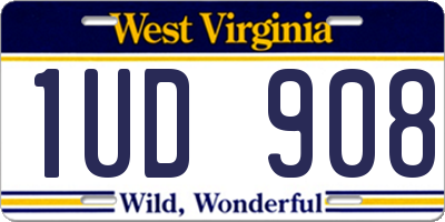 WV license plate 1UD908