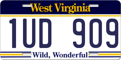 WV license plate 1UD909
