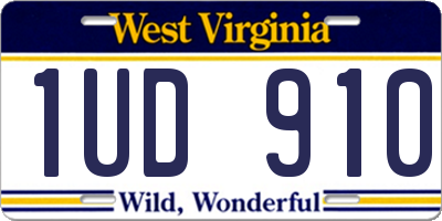 WV license plate 1UD910