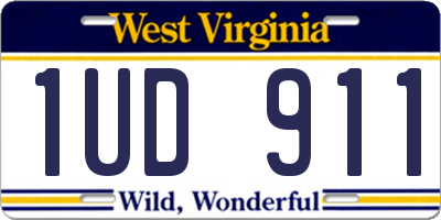 WV license plate 1UD911