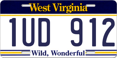 WV license plate 1UD912