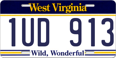 WV license plate 1UD913