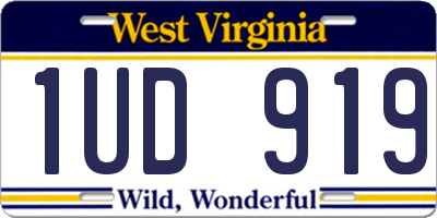 WV license plate 1UD919