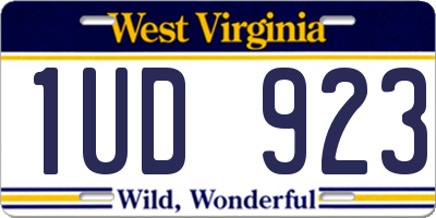 WV license plate 1UD923