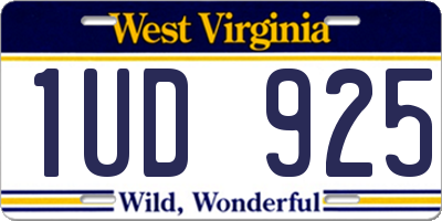 WV license plate 1UD925