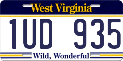 WV license plate 1UD935
