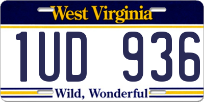 WV license plate 1UD936