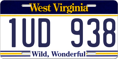 WV license plate 1UD938
