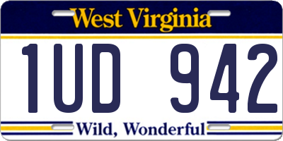 WV license plate 1UD942