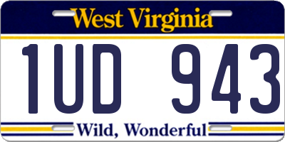 WV license plate 1UD943