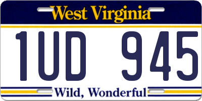 WV license plate 1UD945