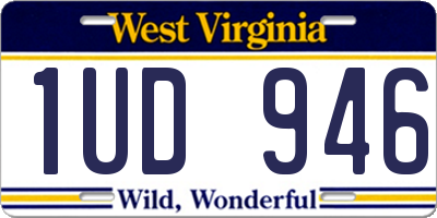 WV license plate 1UD946