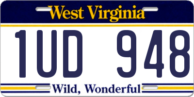 WV license plate 1UD948
