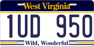 WV license plate 1UD950