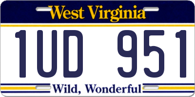 WV license plate 1UD951