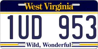 WV license plate 1UD953