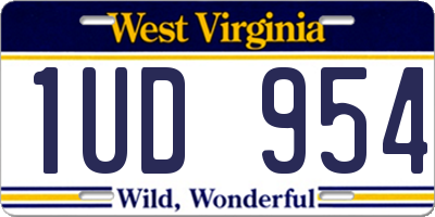 WV license plate 1UD954