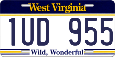 WV license plate 1UD955