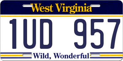 WV license plate 1UD957