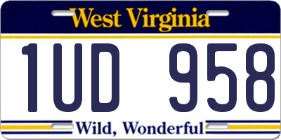 WV license plate 1UD958