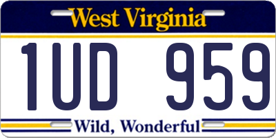 WV license plate 1UD959