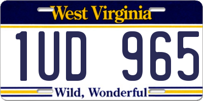 WV license plate 1UD965
