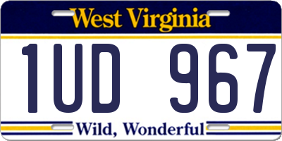 WV license plate 1UD967