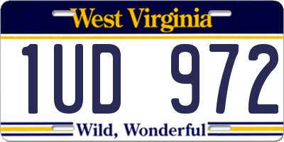 WV license plate 1UD972