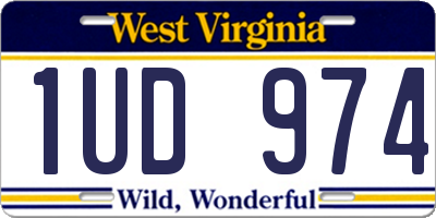 WV license plate 1UD974