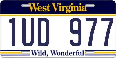 WV license plate 1UD977