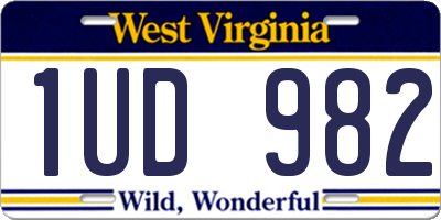 WV license plate 1UD982