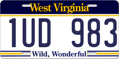 WV license plate 1UD983
