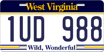 WV license plate 1UD988
