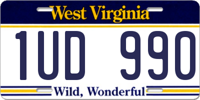 WV license plate 1UD990