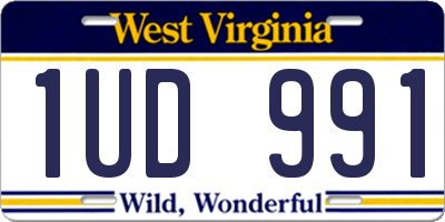 WV license plate 1UD991