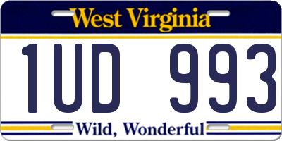 WV license plate 1UD993