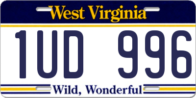 WV license plate 1UD996