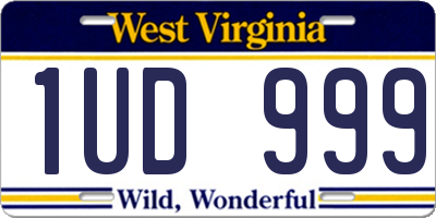 WV license plate 1UD999