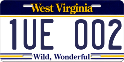 WV license plate 1UE002