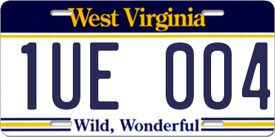WV license plate 1UE004