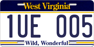 WV license plate 1UE005