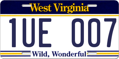WV license plate 1UE007