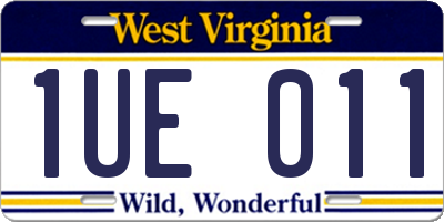 WV license plate 1UE011