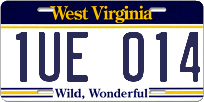 WV license plate 1UE014