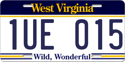 WV license plate 1UE015
