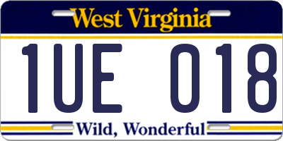 WV license plate 1UE018