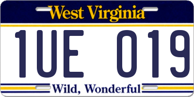 WV license plate 1UE019