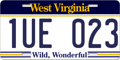 WV license plate 1UE023