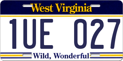 WV license plate 1UE027
