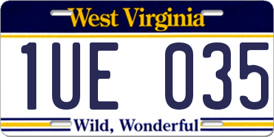 WV license plate 1UE035
